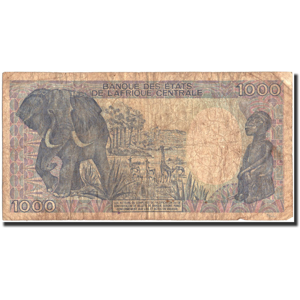 Banknote, Cameroon, 1000 Francs, 1988, 1988, KM:26a, F(12-15)