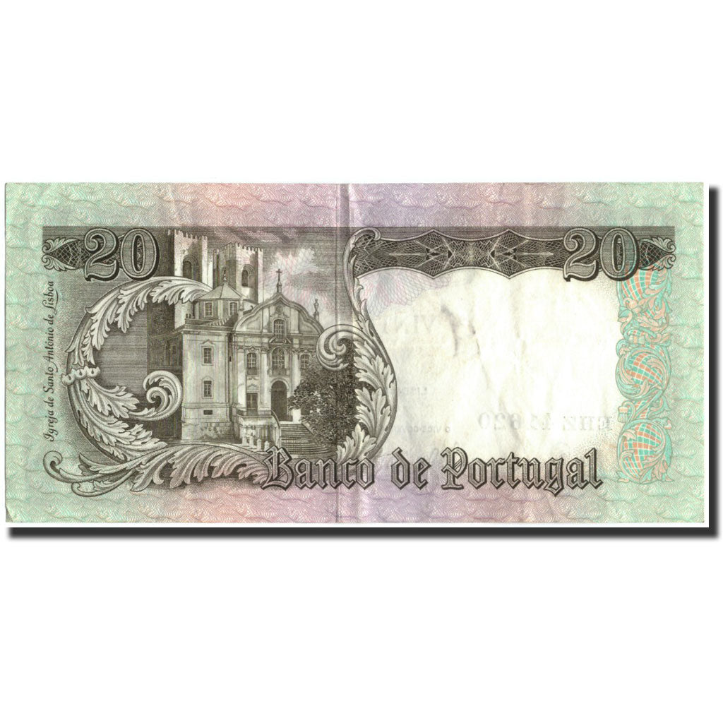 Banknote, Portugal, 20 Escudos, 1964, 1964-05-26, KM:167a, VF(30-35)