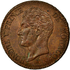 Monnaie, Monaco, Honore V, 5 Centimes, Cinq, 1837, Monaco, TTB+, Cuivre