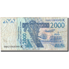 Banknote, West African States, 2000 Francs, 2003, 2003, KM:716Ka, VF(20-25)