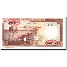 Banknote, Lebanon, 1 Livre, 1952-1964, Specimen TDLR, KM:55s1, UNC(65-70)
