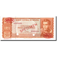 Banknote, Bolivia, 50 Pesos Bolivianos, 1962, Specimen TDLR, KM:156s, UNC(65-70)