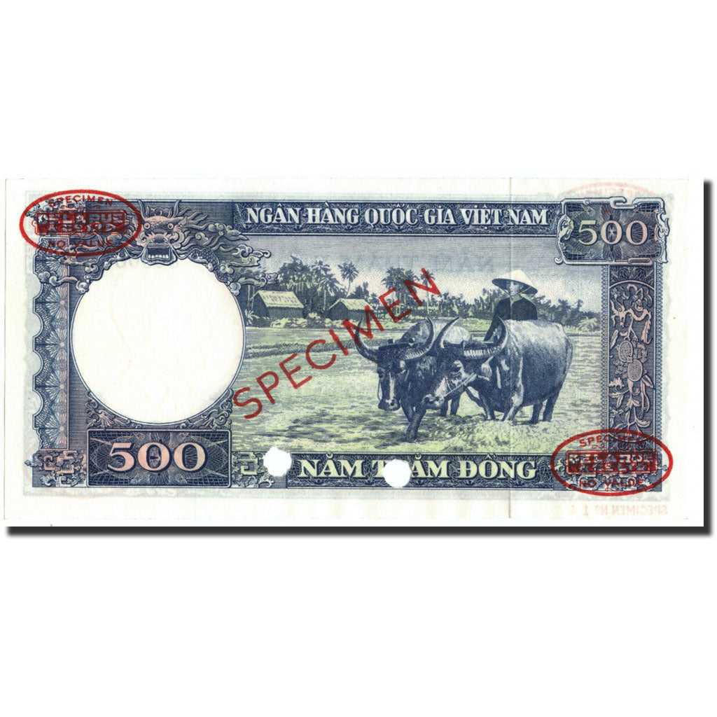 Banconote, Vietnam del Sud, 500 D<ox>ng, 1962, 1962, Specimen, KM:6As2, FDS