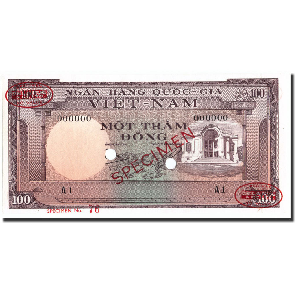 Banconote, Vietnam del Sud, 100 D<ox>ng, 1966, 1966, Specimen, KM:18s1, FDS