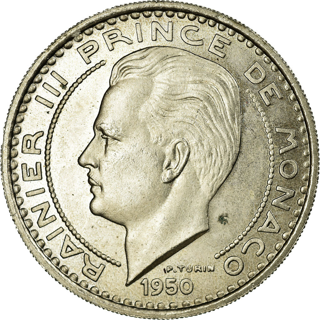 Coin, Monaco, 100 Francs, 1950, MS(65-70), Cupro-nickel, Gadoury:142