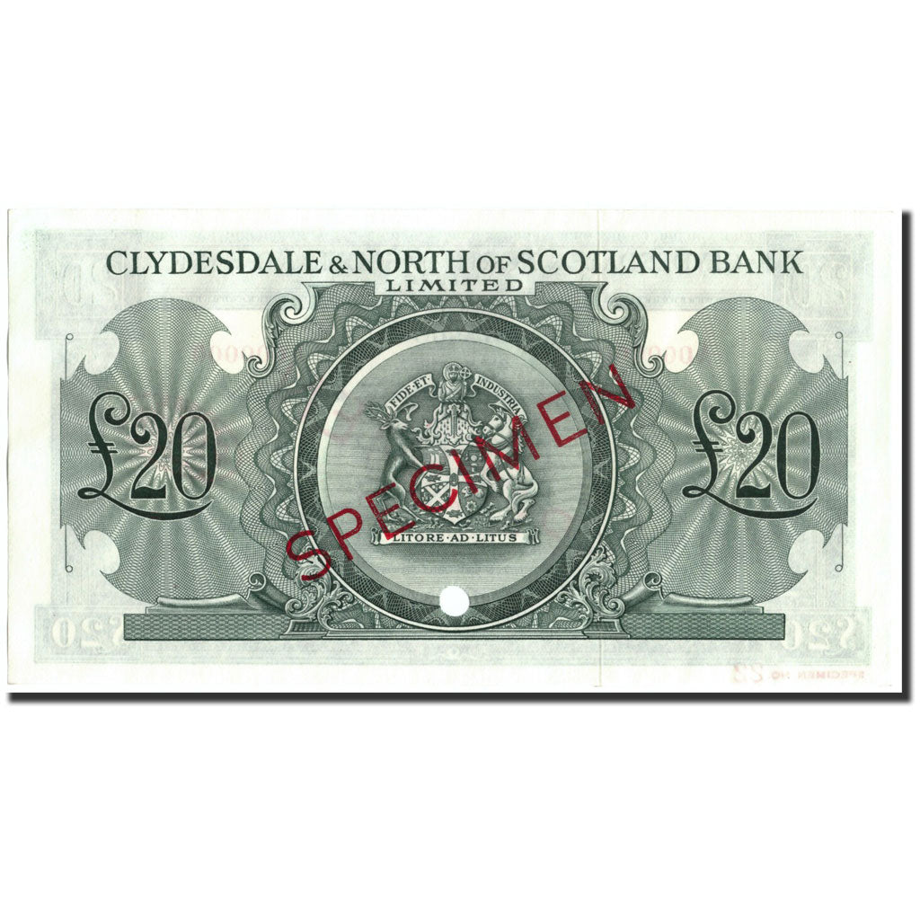 Banknote, Scotland, 20 Pounds, 1951, Specimen TDLR, KM:193a, UNC(63)