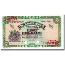 Banknot, Hong Kong, 5 Dollars, 1962, Egzemplarz, KM:68s, UNC(65-70)