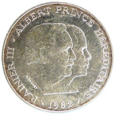 Monaco, 100 Francs, 1982, AU(55-58), Silver, Gadoury #163, 15.00