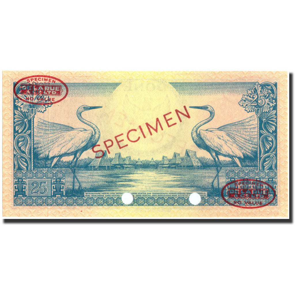 Geldschein, Indonesien, 25 Rupiah, 1959, Specimen, KM:67s, UNZ