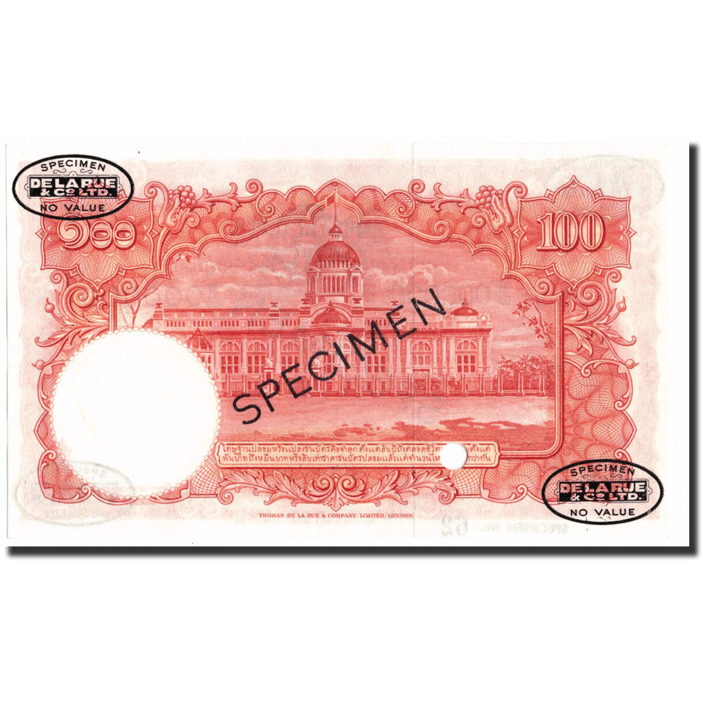 Banknote, Thailand, 100 Baht, 1955, 1955, Specimen TDLR, KM:78s, UNC(65-70)