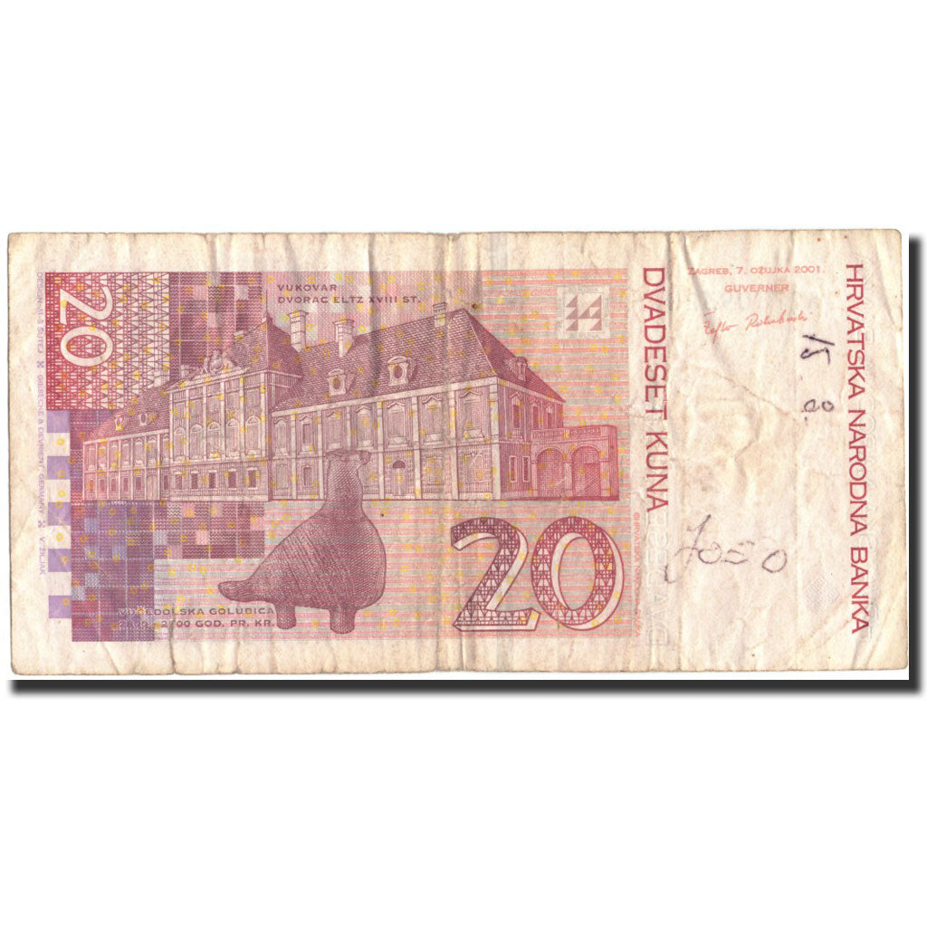 Banknote, Croatia, 20 Kuna, 2001, 2001, KM:39, VF(30-35)