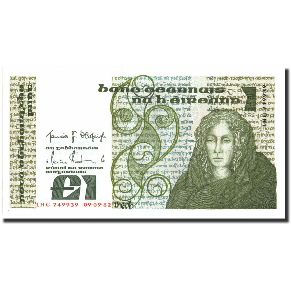 Geldschein, Ireland - Republic, 1 Pound, 1982, 1982-09-09, KM:70c, UNZ