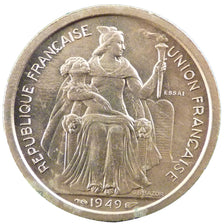 New Caledonia, 2 Francs, 1948, MS(65-70), Nickel-Bronze, Lecompte #54, 10.00