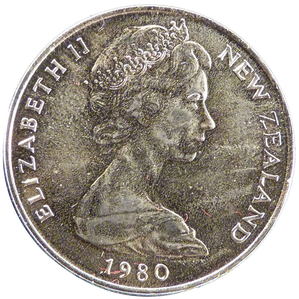Nuova Zelanda, 20 Cent, 1980, SPL-, Nichel, KM:36