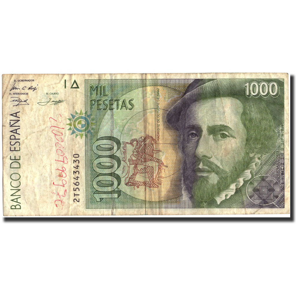 Banknote, Spain, 1000 Pesetas, 1992, 1992, KM:163, VF(30-35)