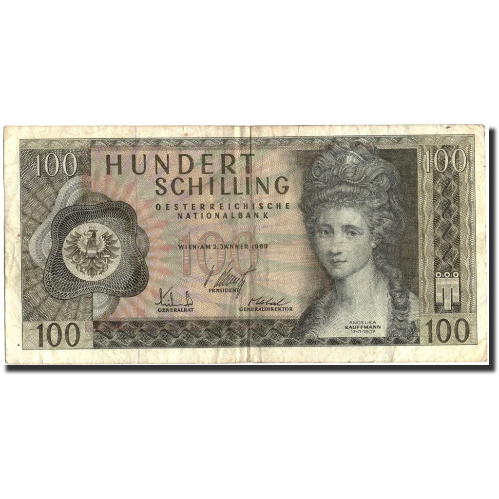 Geldschein, Österreich, 100 Schilling, 1969, 1969-01-02, KM:145a, S+