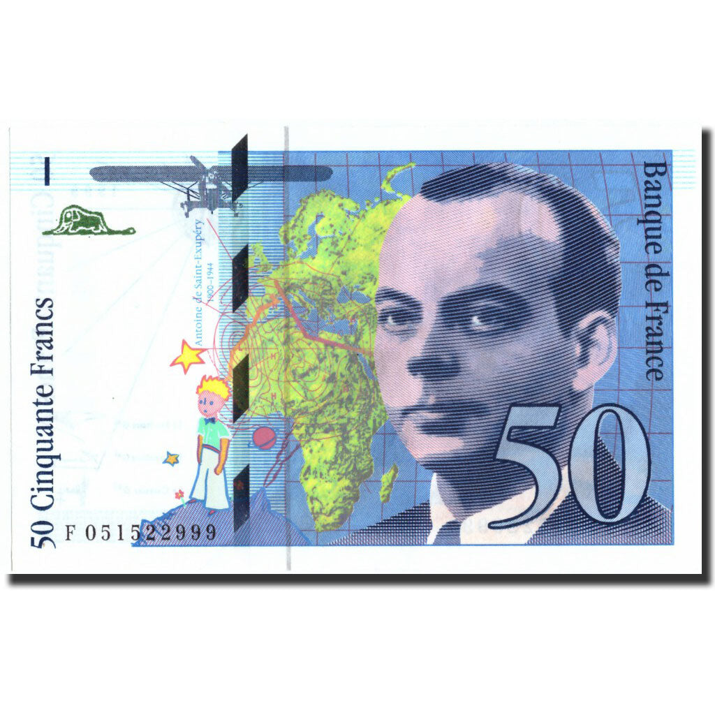 France, 50 Francs, 50 F 1992-1999 ''St Exupéry'', 1999, 1999, UNC(64)
