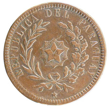Paraguay, 2 Centesimos, 1870, KM #3, EF(40-45), Bronze, 9.80