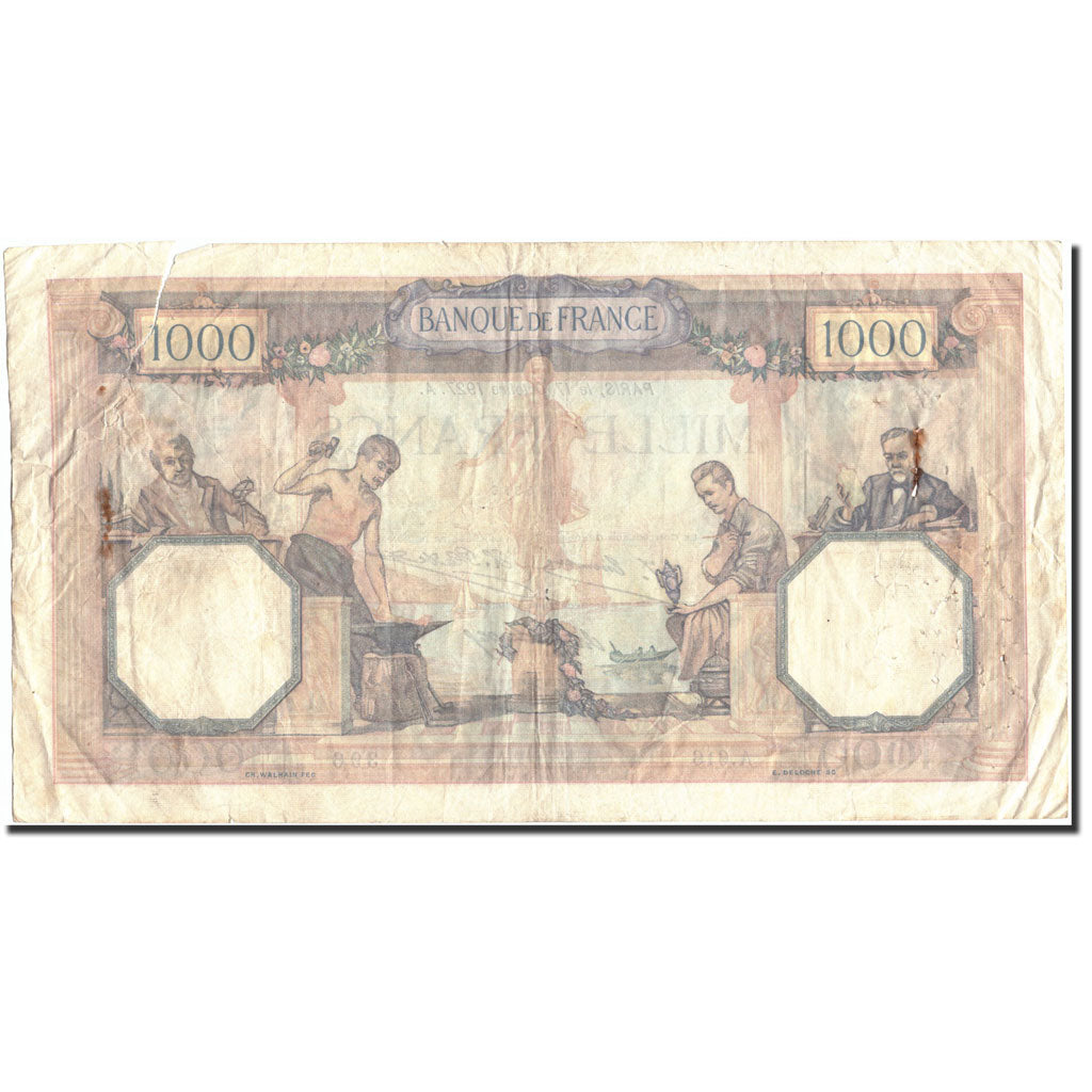 France, 1000 Francs, 1 000 F 1927-1940 ''Cérès et Mercure'', 1927, 1927-10-17