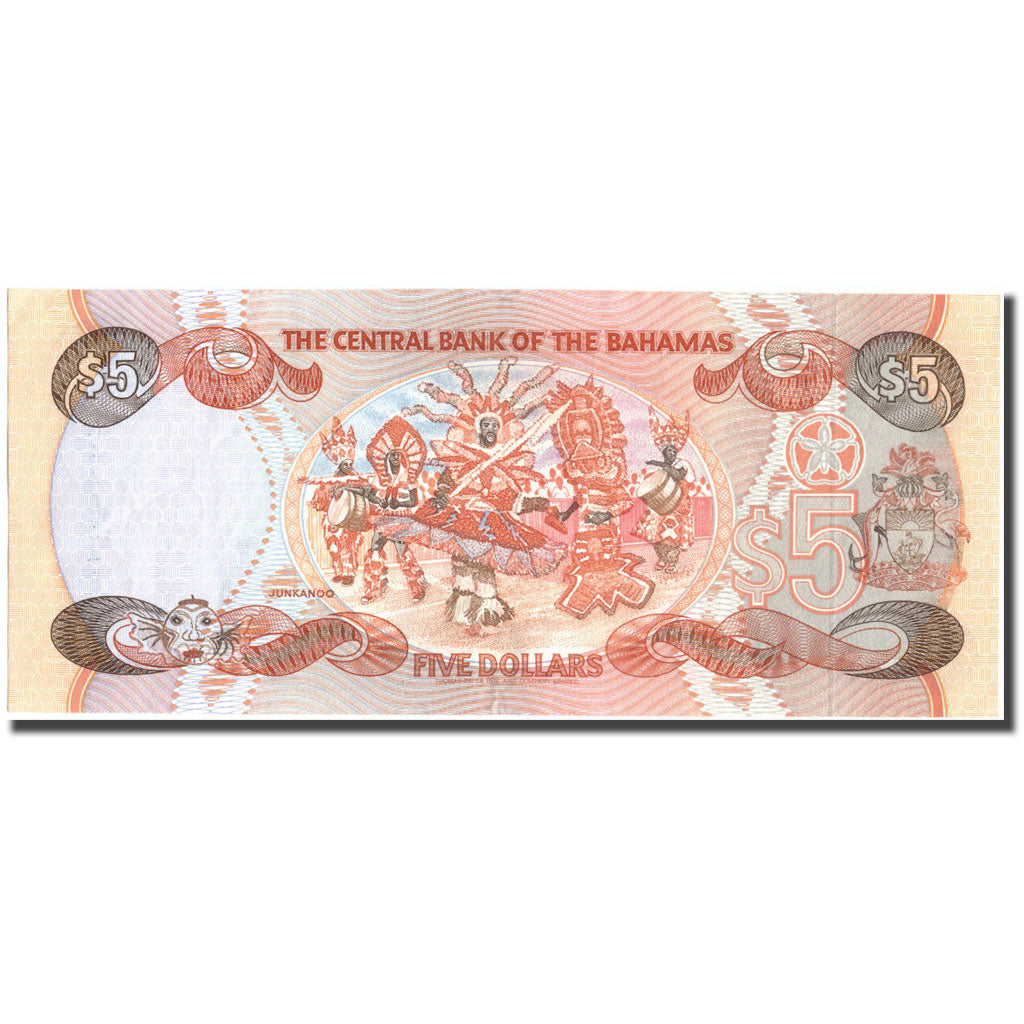 Geldschein, Bahamas, 5 Dollars, 1974, KM:52a, VZ+