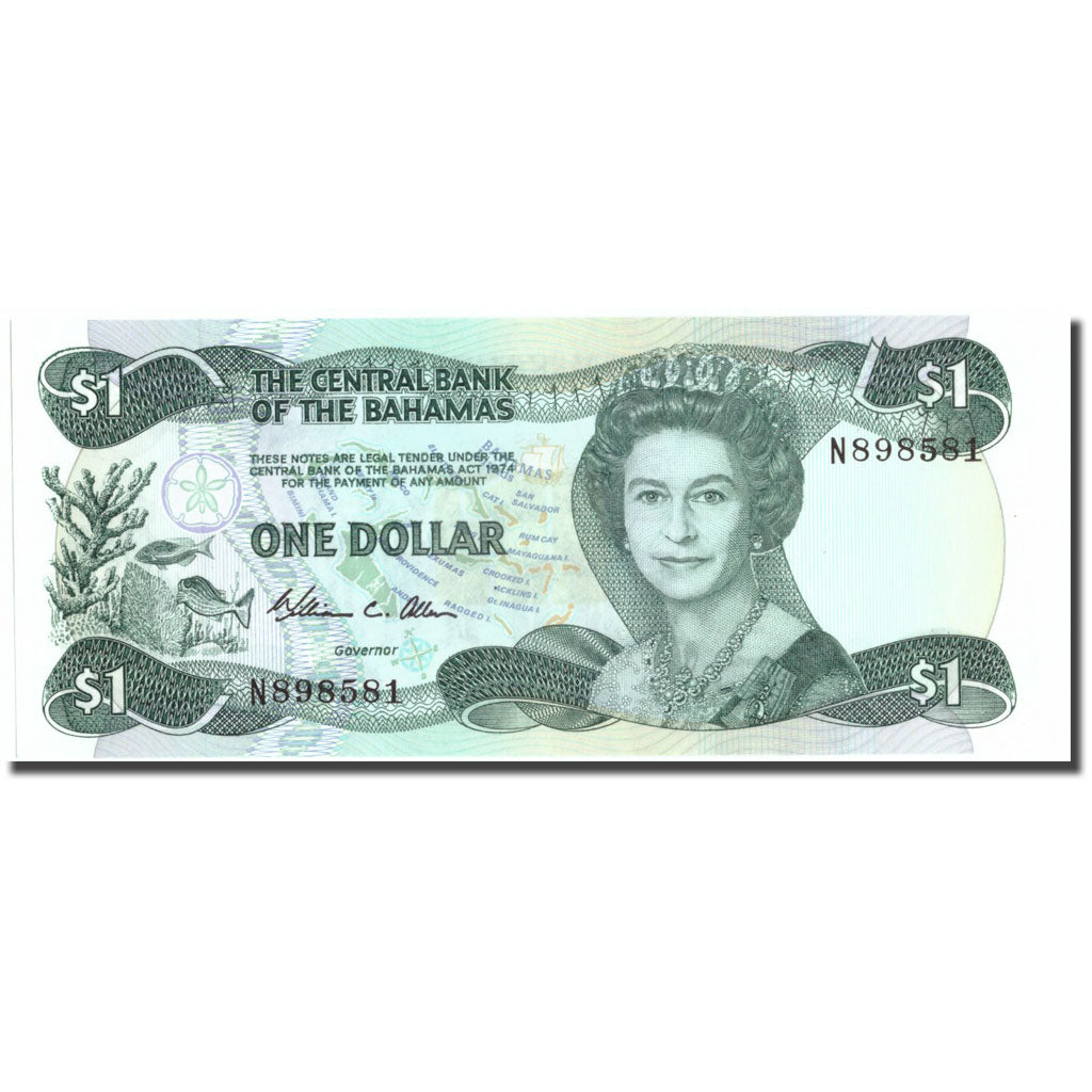 Banknote, Bahamas, 1 Dollar, 1974, KM:43a, UNC(65-70)