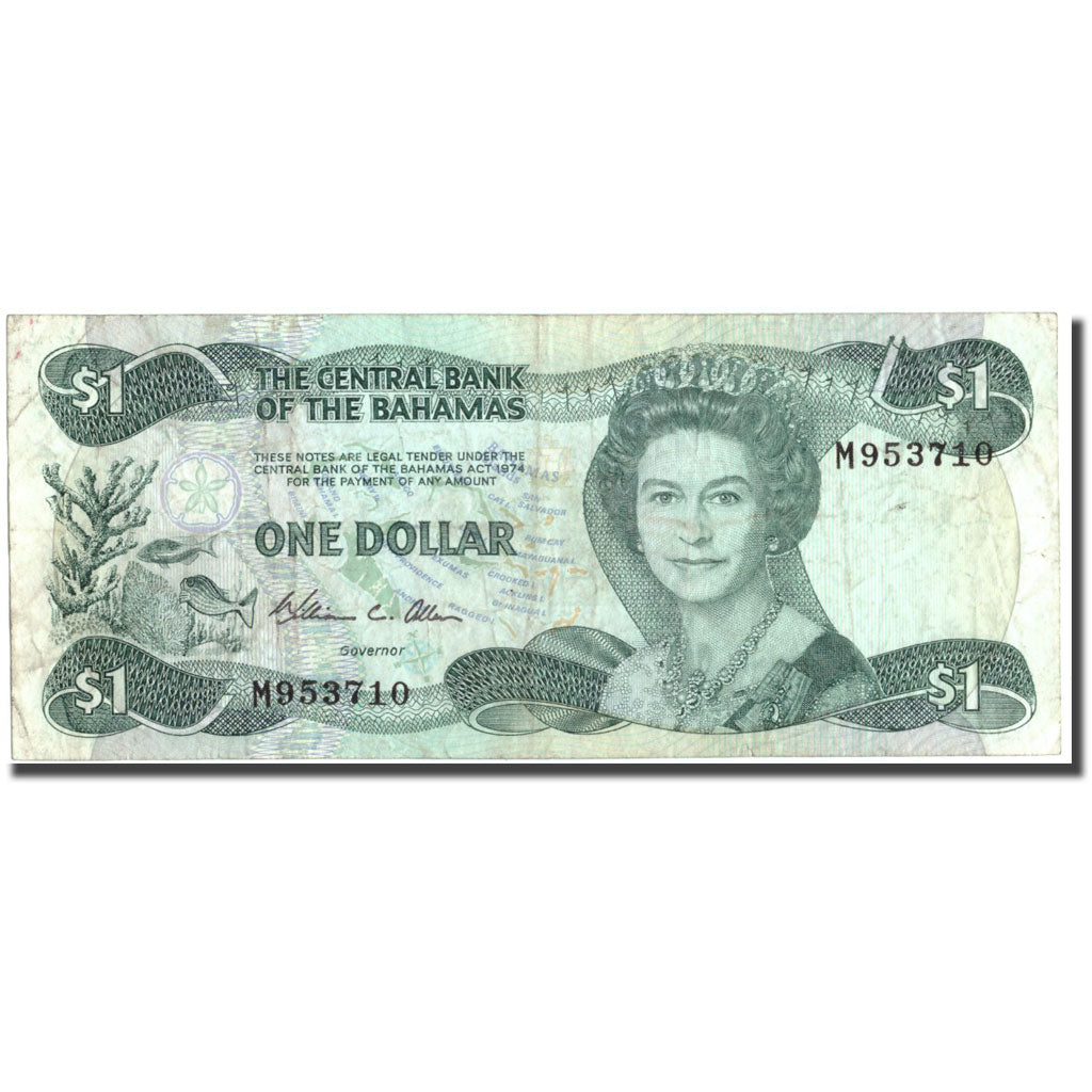 Geldschein, Bahamas, 1 Dollar, 1974, 1974, KM:43a, S+