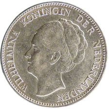 NETHERLANDS, Gulden, 1924, KM #161.1, AU(50-53), Silver, 28, 10.00