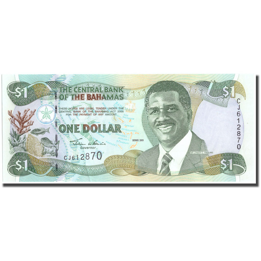 Geldschein, Bahamas, 1 Dollar, 2001, 2001, UNZ-