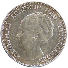 NETHERLANDS, Gulden, 1938, KM #161.1, AU(55-58), Silver, 28, 10.00