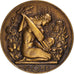 France, Medal, Flore, Femme nue au Jardin, Delannoy, AU(50-53), Bronze