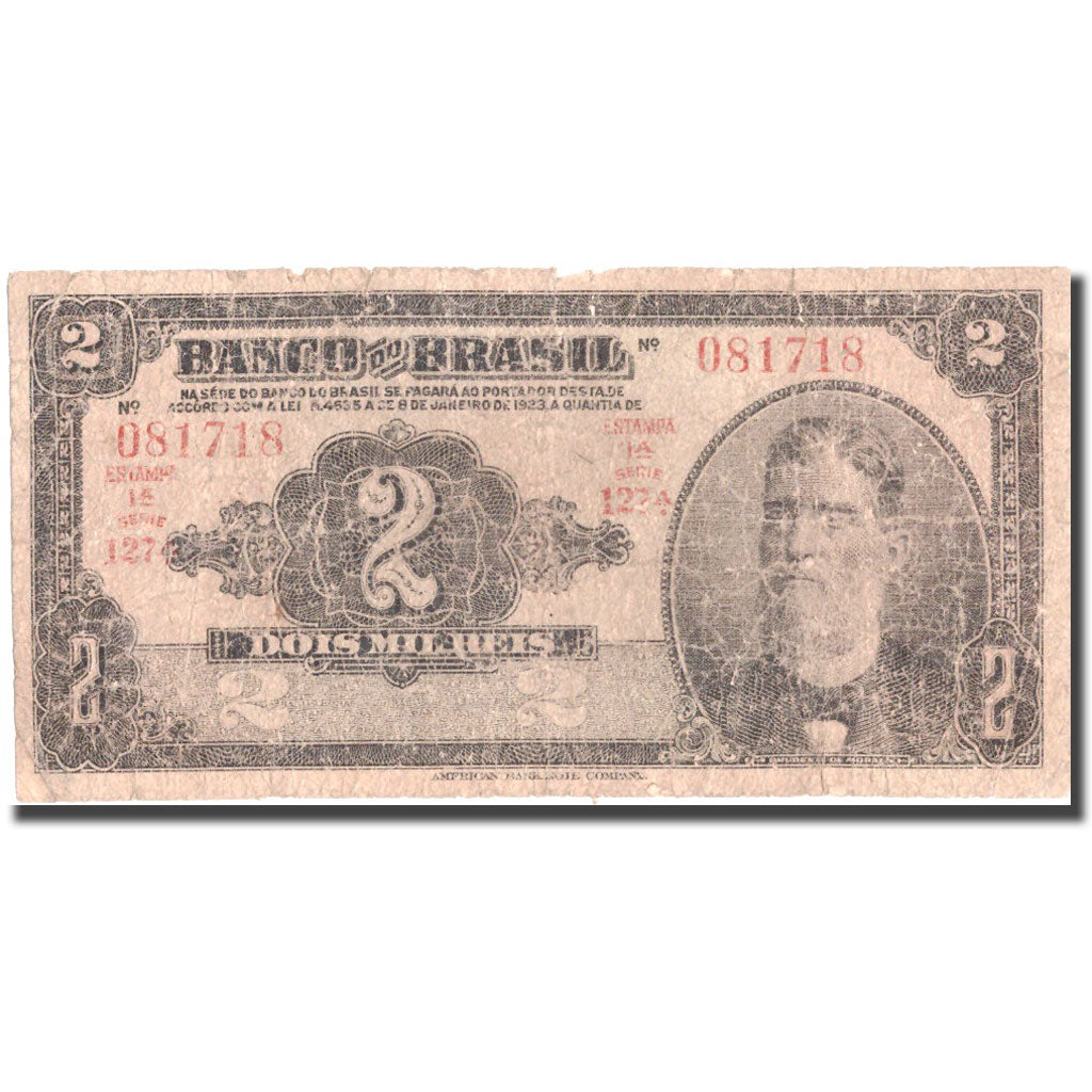 Banknote, Brazil, 2 Mil Reis, undated (1923), KM:111a, VG(8-10)