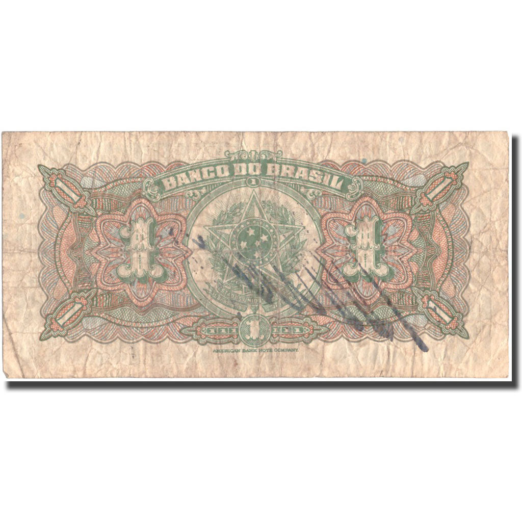 Banconote, Brasile, 1 Mil Reis (Cruzeiro), Undated (1944), KM:131a, B+