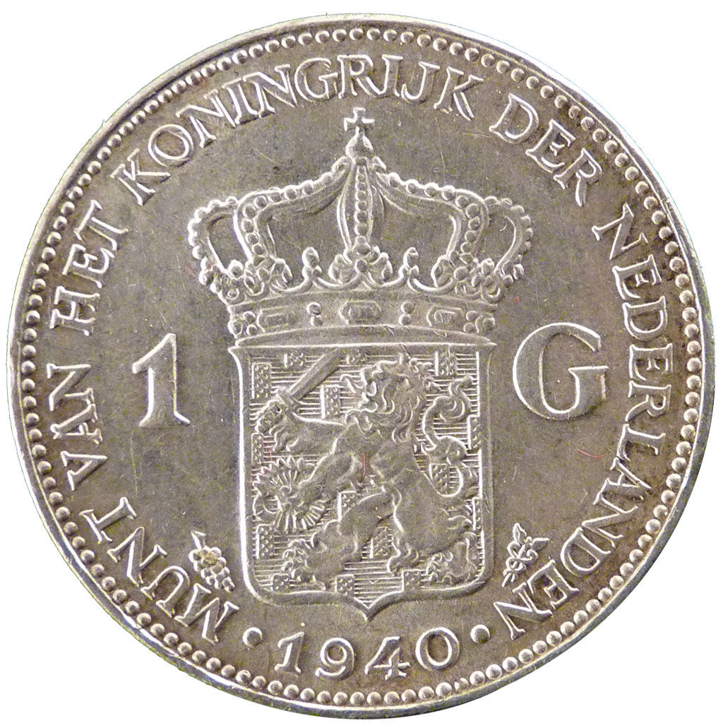 NETHERLANDS, Gulden, 1940, KM #161.1, MS(60-62), Silver, 28, 10.00