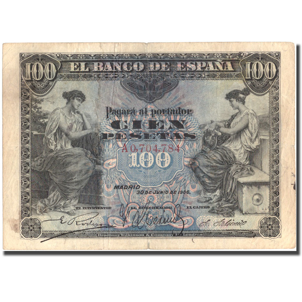 Billete, 100 Pesetas, 1906, España, 1906-06-30, KM:59a, BC