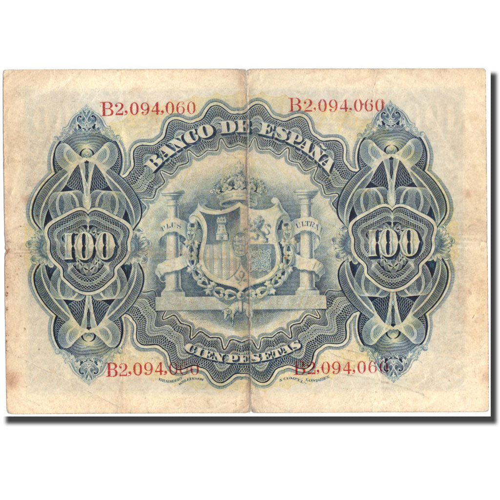 Banconote, Spagna, 100 Pesetas, 1906, 1906-06-30, KM:59a, MB