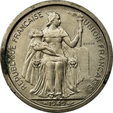 Coin, FRENCH OCEANIA, 2 Francs, 1949, MS(65-70), Copper-nickel, Lecompte:20
