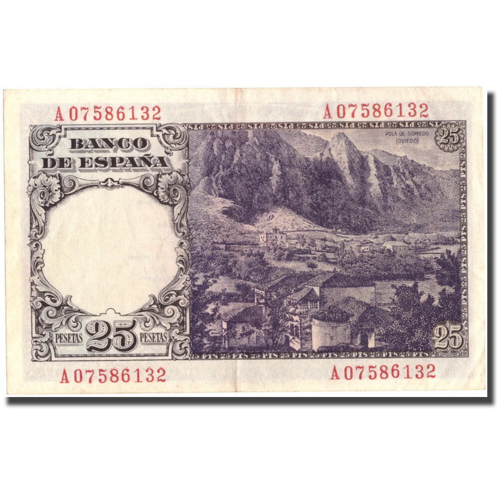Banknote, Spain, 25 Pesetas, 1946, 1946-02-19, KM:130a, UNC(60-62)