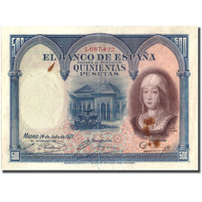 Banknote, Spain, 500 Pesetas, 1927, 1927-07-24, KM:73c, EF(40-45)
