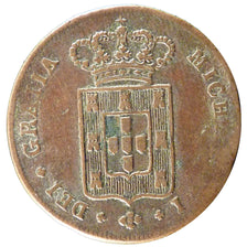 Portugal, 5 Reis, 1829, KM #389, VF(20-25), Bronze, 6.20