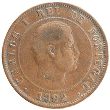 Portugal, 20 Reis, 1892, KM #533, VF(30-35), Bronze, 30, 11.30