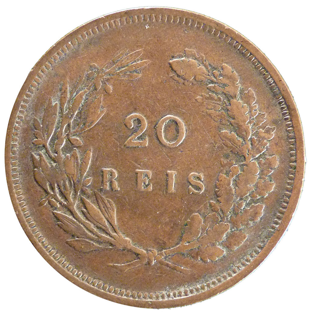 Portugal, 20 Reis, 1892, KM #533, VF(30-35), Bronze, 30, 11.30