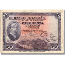 Banknote, Spain, 50 Pesetas, 1927, 1927-05-17, KM:80, VF(30-35)