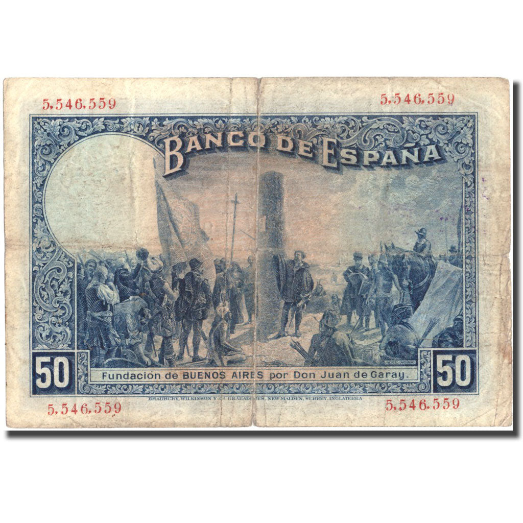 Billete, 50 Pesetas, 1927, España, 1927-05-17, KM:80, BC+