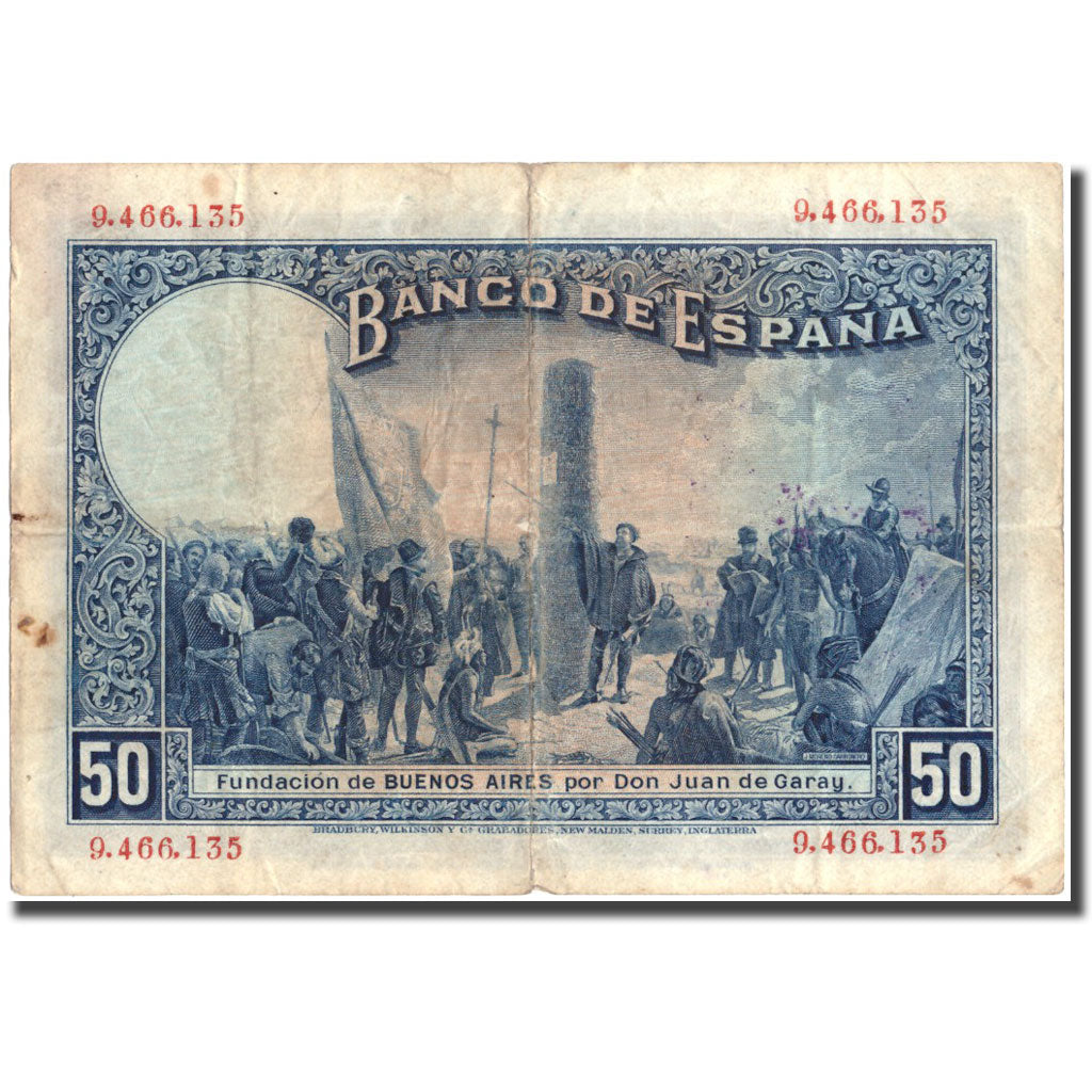 Billete, 50 Pesetas, 1927, España, 1927-05-17, KM:80, BC+