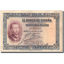 Biljet, Spanje, 25 Pesetas, 1926, 1926-10-12, KM:71b, TTB