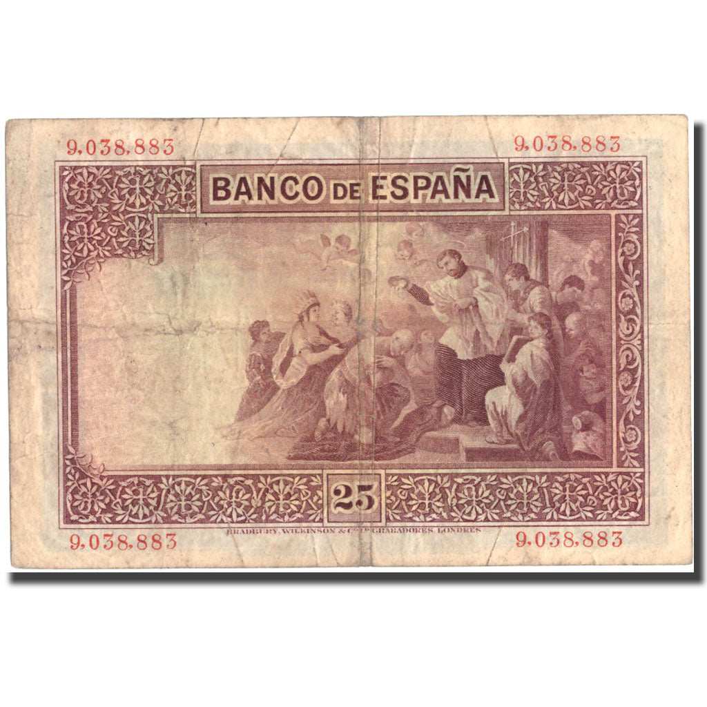 Billete, 25 Pesetas, 1926, España, 1926-10-12, KM:71b, MBC