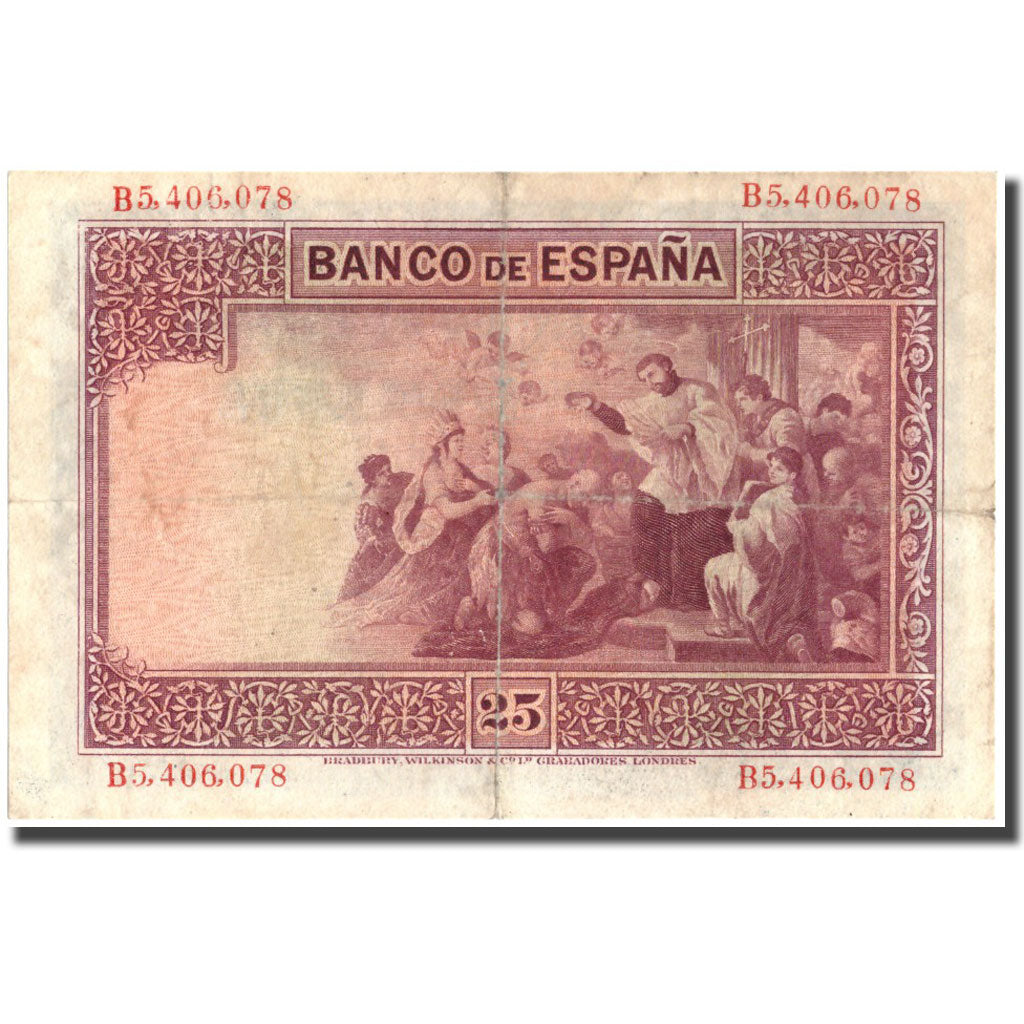 Billete, 25 Pesetas, 1926, España, 1926-10-12, KM:71a, MBC