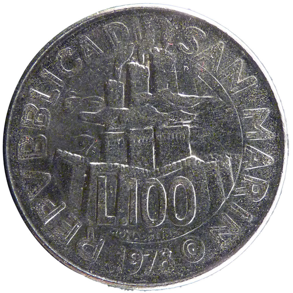 San Marino, 100 Lire, 1978, KM #82, MS(60-62), Nickel, 27.8, 7.90
