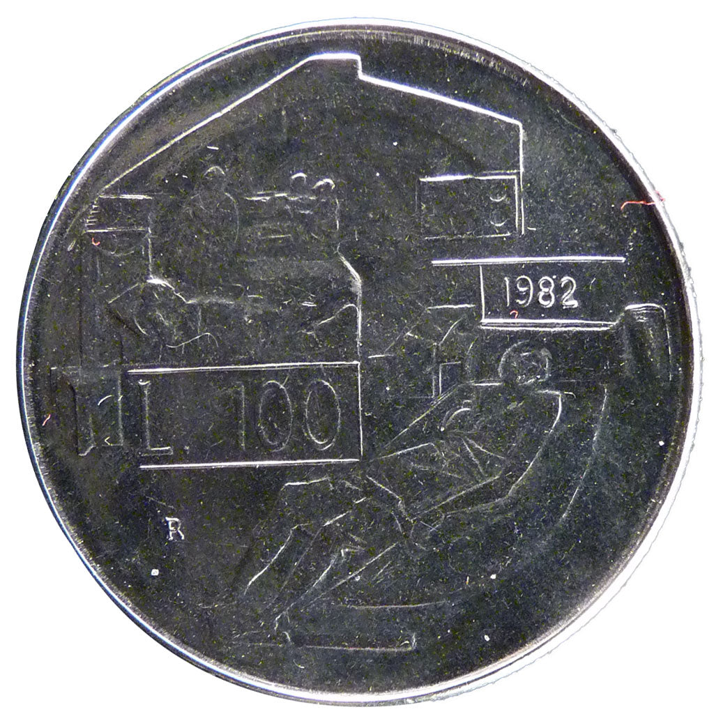 SAN MARINO, 100 Lire, 1982, Rome, KM #137, AU(55-58), Steel, 27.8, 7.80