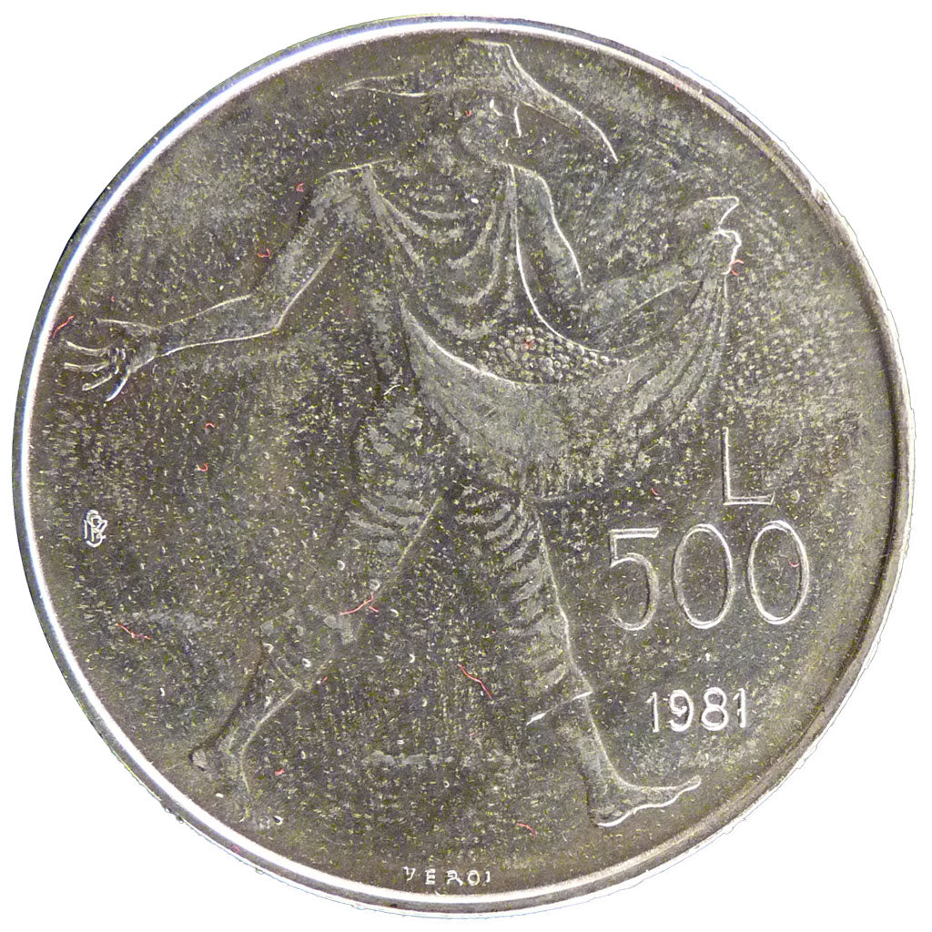 SAN MARINO, 500 Lire, 1981, KM #125, MS(60-62), Silver, 29, 11.00